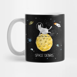 Cats in space. Cute typographi print with cats astronaut. Mug